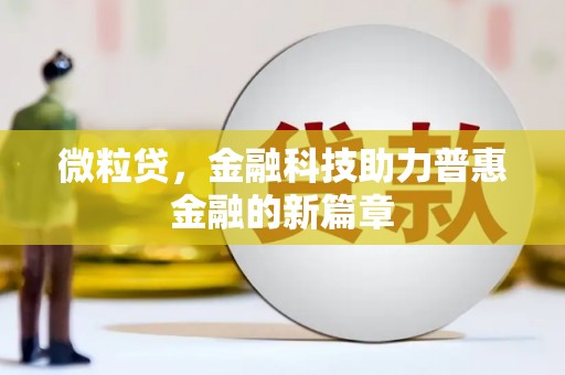 大宁微粒贷，金融科技助力普惠金融的新篇章