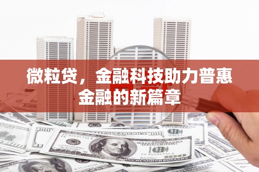 大宁微粒贷，金融科技助力普惠金融的新篇章
