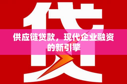 大宁供应链贷款，现代企业融资的新引擎