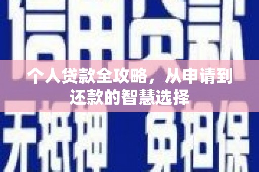 大宁个人贷款全攻略，从申请到还款的智慧选择