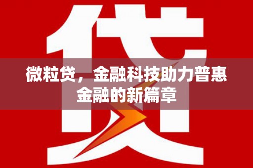 大宁微粒贷，金融科技助力普惠金融的新篇章