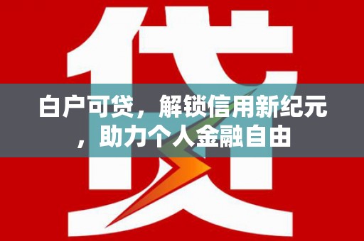 大宁白户可贷，解锁信用新纪元，助力个人金融自由