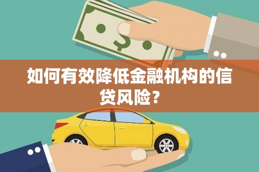 大宁如何有效降低金融机构的信贷风险？