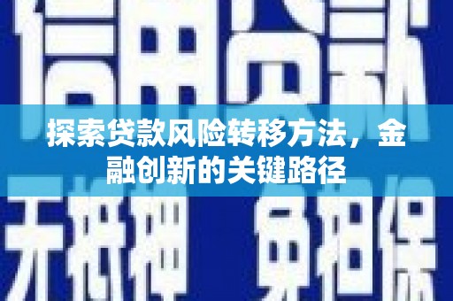 大宁探索贷款风险转移方法，金融创新的关键路径