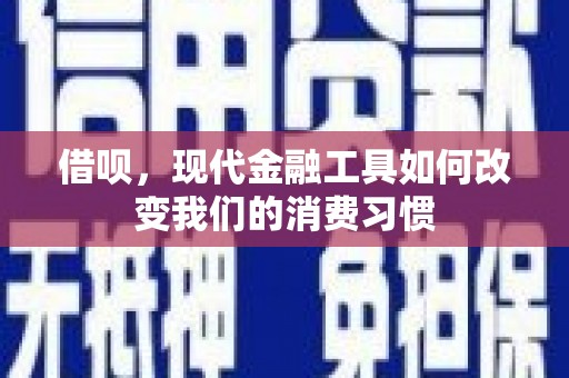 大宁借呗，现代金融工具如何改变我们的消费习惯