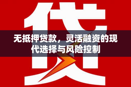 大宁无抵押贷款，灵活融资的现代选择与风险控制
