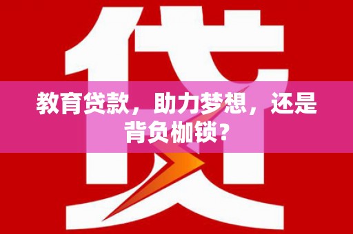 大宁教育贷款，助力梦想，还是背负枷锁？