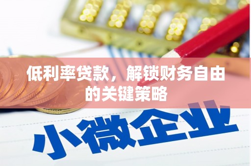大宁低利率贷款，解锁财务自由的关键策略