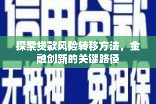 大宁探索贷款风险转移方法，金融创新的关键路径