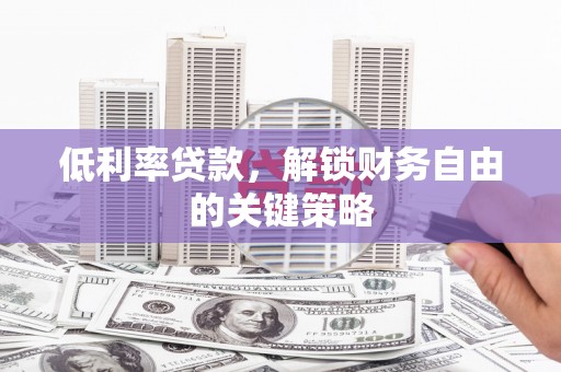 大宁低利率贷款，解锁财务自由的关键策略