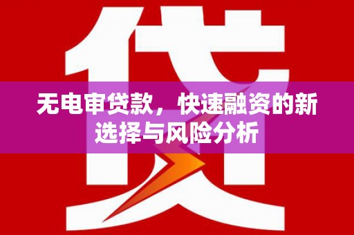 大宁无电审贷款，快速融资的新选择与风险分析
