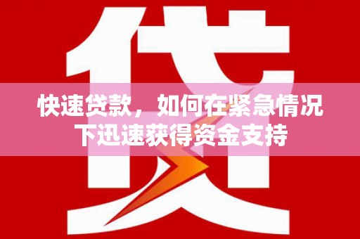 大宁快速贷款，如何在紧急情况下迅速获得资金支持