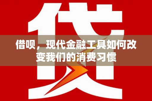 大宁借呗，现代金融工具如何改变我们的消费习惯