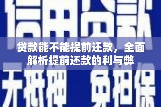 大宁贷款能不能提前还款，全面解析提前还款的利与弊
