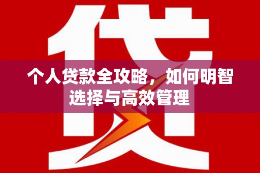 大宁个人贷款全攻略，如何明智选择与高效管理